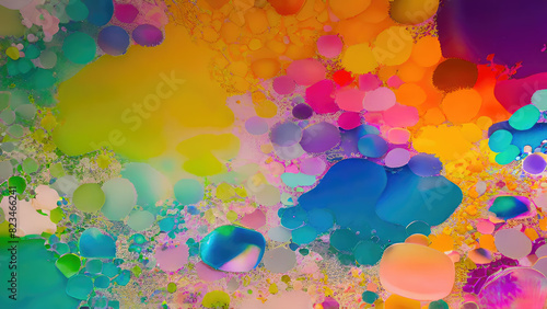 Abstract color splash, exploding colorful pigments, particles artistic concept background.