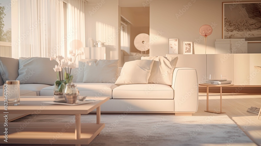 Obraz premium modern blurred rendered interior