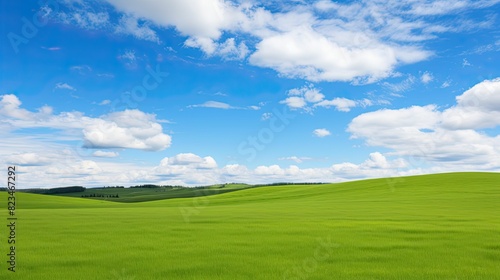 clouds blue sky green grass