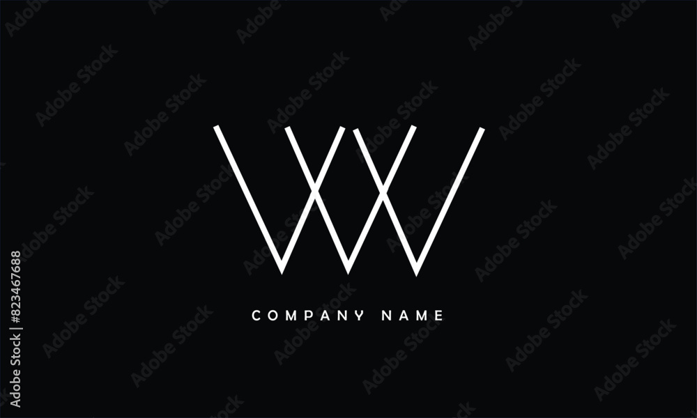 WW, WW Abstract Letters Logo Monogram WW, WW Abstract Letters Logo Monogram
