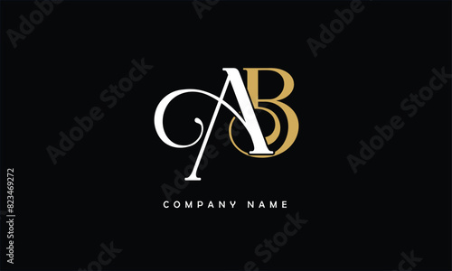 AB, BA, A, B Abstract Letters Logo Monogram