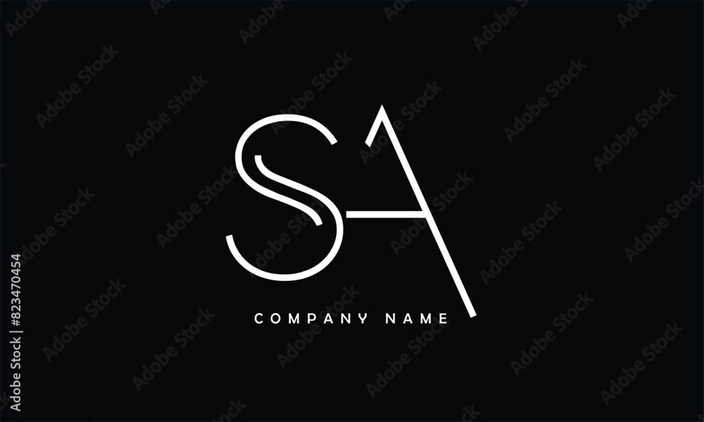 SA, AS, S, A Abstract Letters Logo Monogram SA, AS, S, A Abstract Letters Logo Monogram