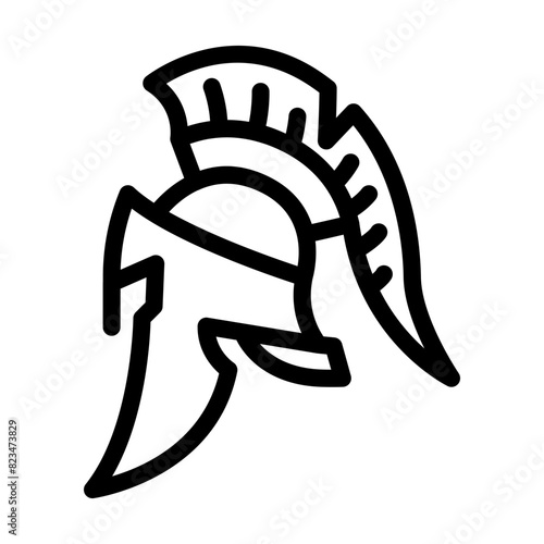 helmet spartan roman greek line icon vector. helmet spartan roman greek sign. isolated contour symbol black illustration