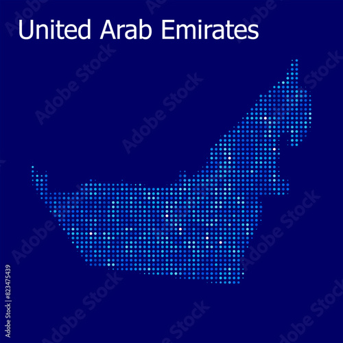 uae map with blue bg
