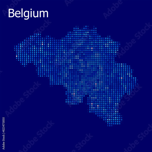 belgium map with blue bg