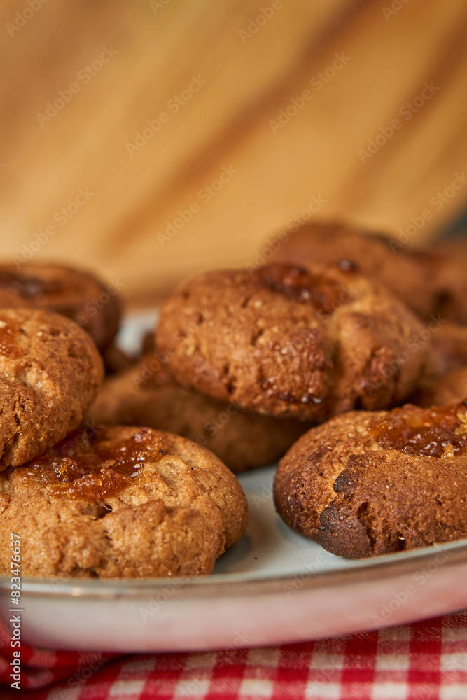 A bowl with pepas cookies on a table A bowl with pepas cookies on a table