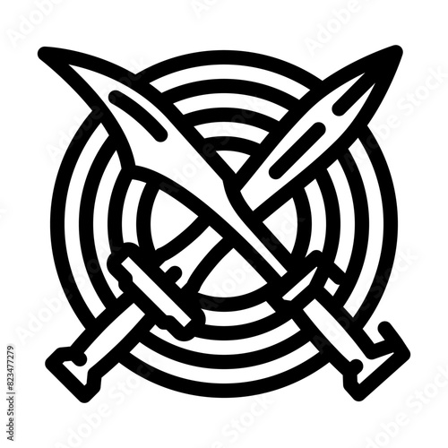 badge soldier roman greek line icon vector. badge soldier roman greek sign. isolated contour symbol black illustration