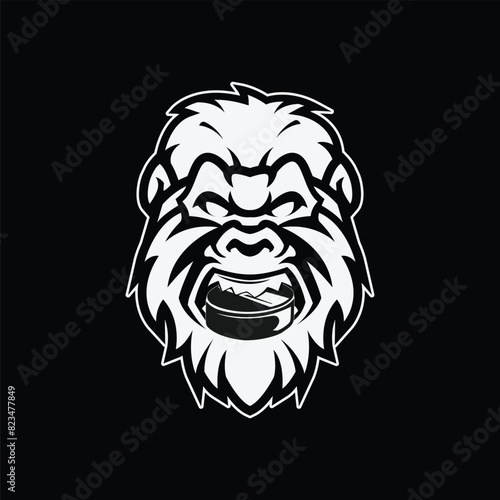 sasquatch silhouette logo design icon