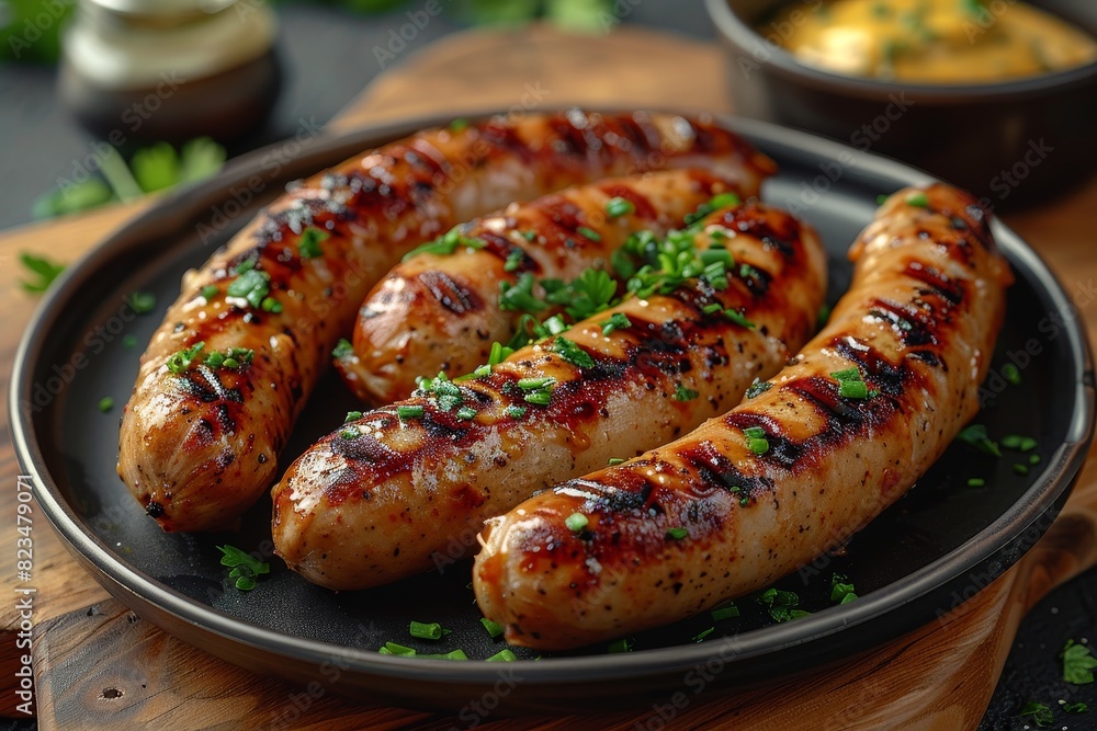Weisswurst - White sausages with a side of pretzels and sweet mustard. Weisswurst - White sausages with a side of pretzels and sweet mustard.