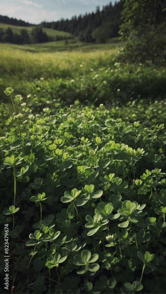 Lush clover blanket painting the landscape Lush clover blanket painting the landscape