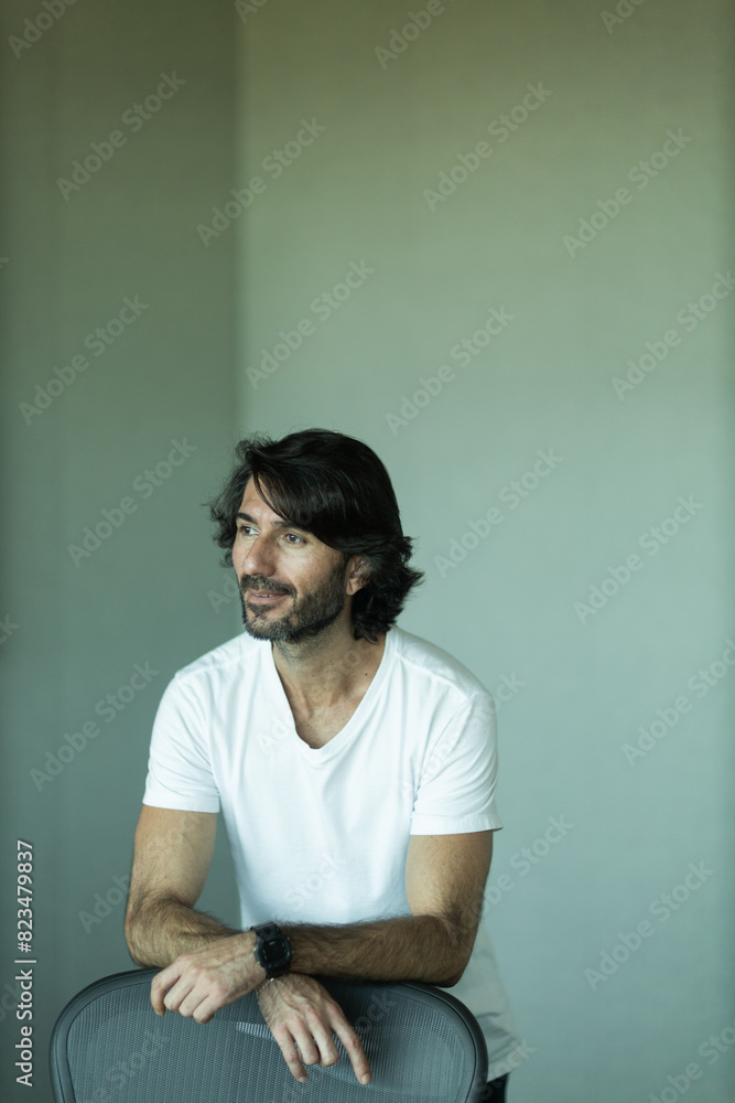 View of a young man with smartphone View of a young man with smartphone