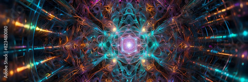 A visually striking representation of a glowing energy core with dynamic patterns and a sci-fi aura photo