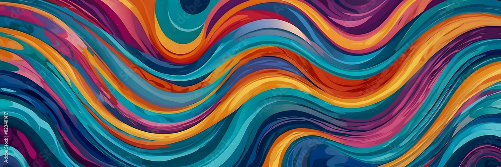 This image features a dynamic array of wavy lines in a multitude of colors creating a sense of movement This image features a dynamic array of wavy lines in a multitude of colors creating a sense of movement