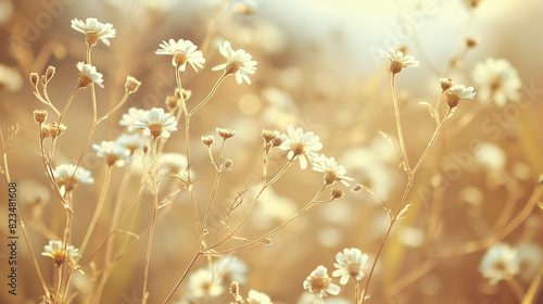 Golden hour wildflowers. Wildflowers glow in the golden light of sunrise or sunset in this serene nature photo.