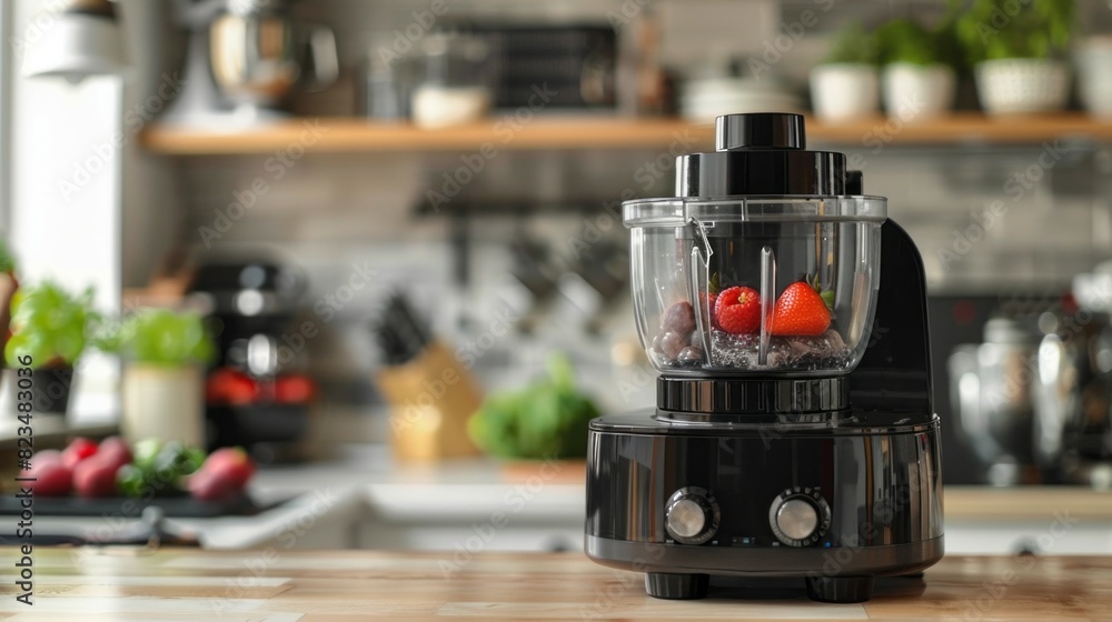 A blender full of strawberries and other fruits A blender full of strawberries and other fruits