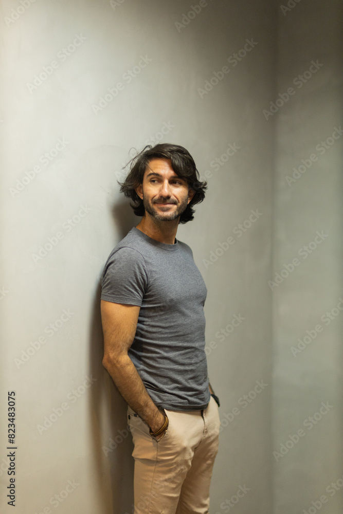 View of a young man with smartphone View of a young man with smartphone