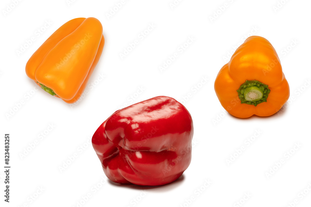 Red bell pepper isolated on a white background. Red bell pepper isolated on a white background.