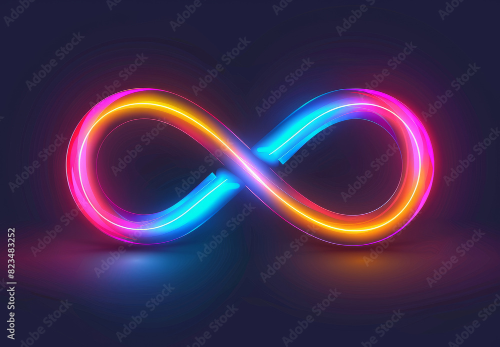 Infinity icon with neon lights Infinity icon with neon lights