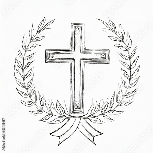 Fototapeta Krzyż i laur symbol