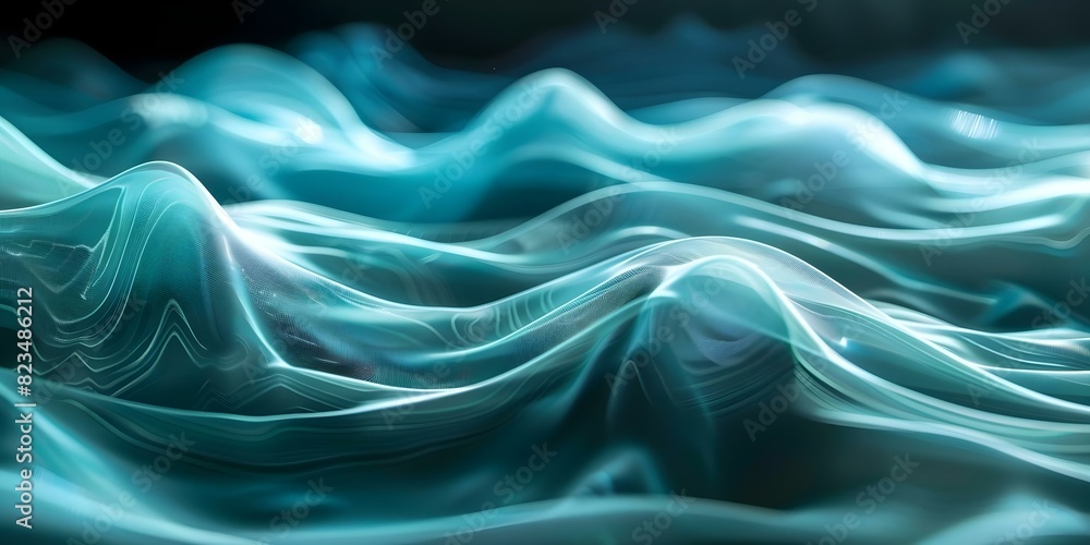 Obraz premium Modern stock market data visualization with wide format ripple curve design. Concept Stock Market Trends, Data Visualization, Wide Format, Ripple Curve Design