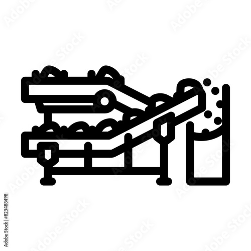 conveyor wood pellets line icon vector. conveyor wood pellets sign. isolated contour symbol black illustration