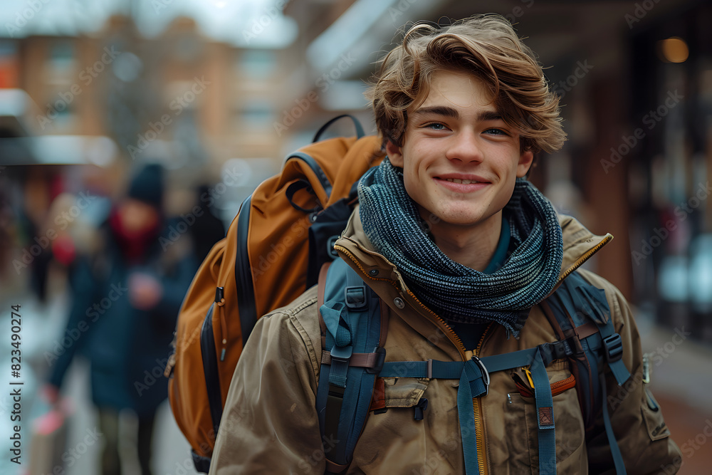 Portrait of male college student at campus looking at camera Portrait of male college student at campus looking at camera
