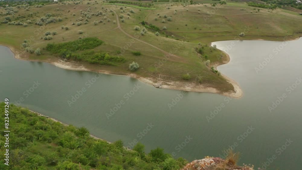 Video with landscape and beautiful nature from the Republic of Moldova. One of the most beautiful views in the north of Moldova, Eastern Europe