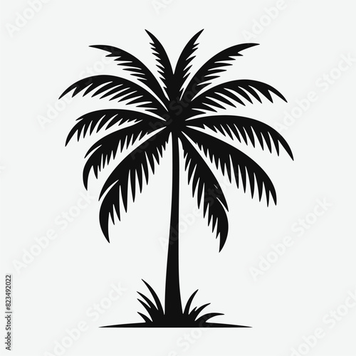 Palm Tree Silhouette Vector Isolated