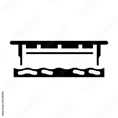 plate girder bridge glyph icon vector. plate girder bridge sign. isolated symbol illustration