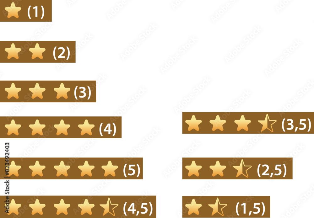 vector collection star rating rating from 1 to 5 Stock Vector | Adobe Stock