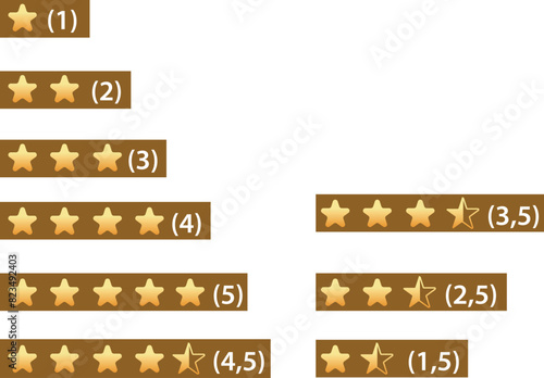 vector collection star rating rating from 1 to 5