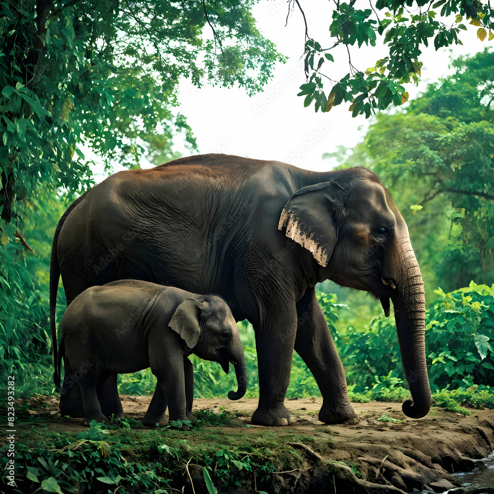 Fototapeta premium elephant in the jungle