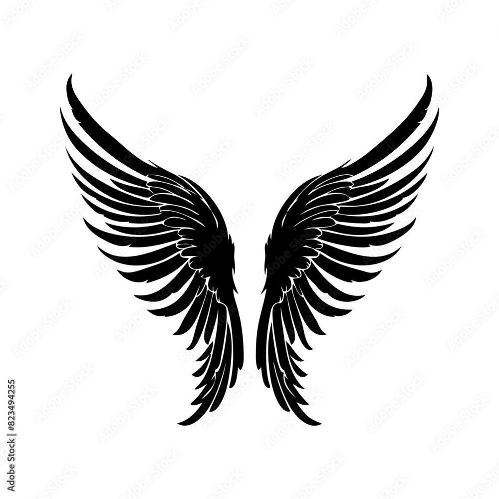 Fototapeta premium angel feather wings simple design Vector illustration