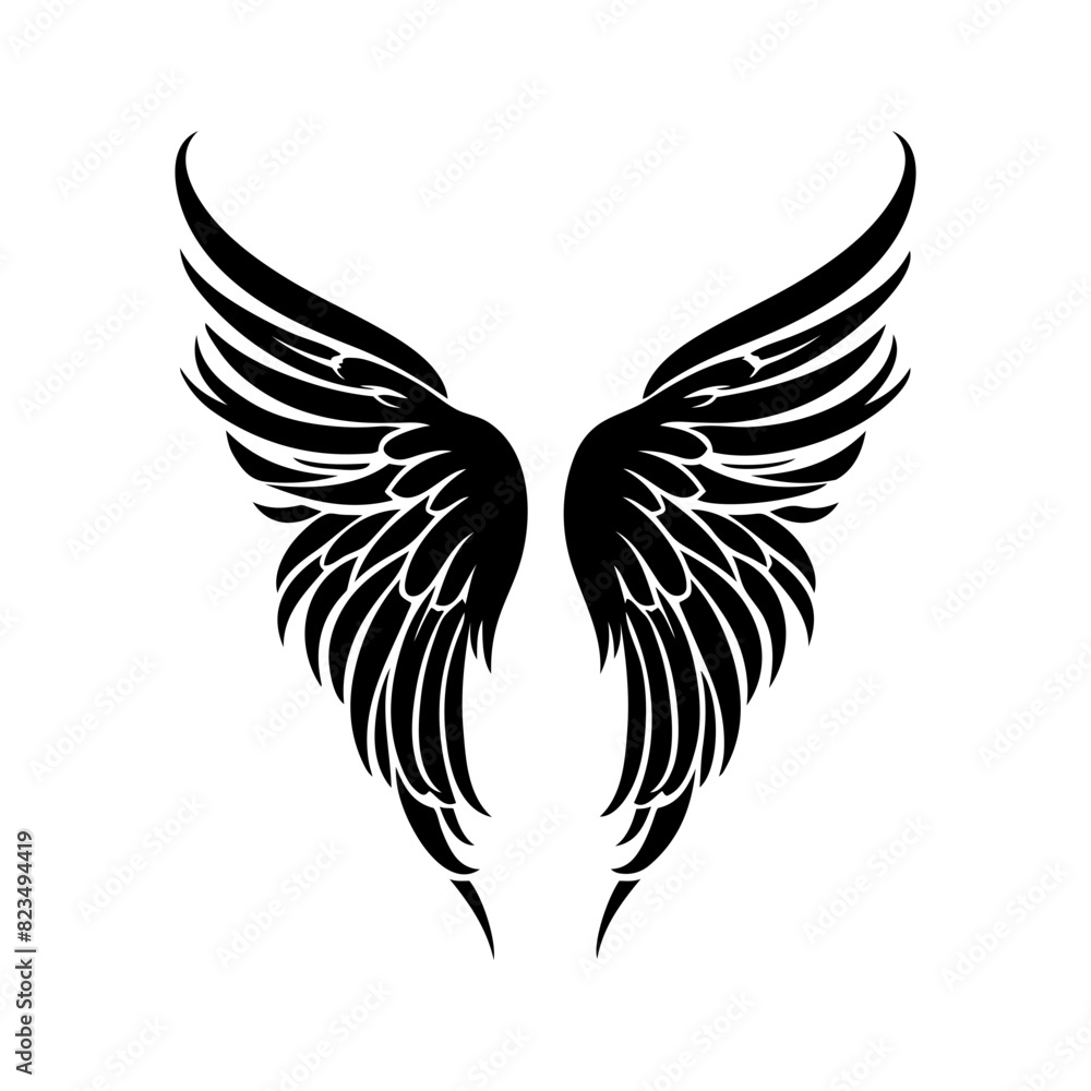 Fototapeta premium angel feather wings simple design Vector illustration