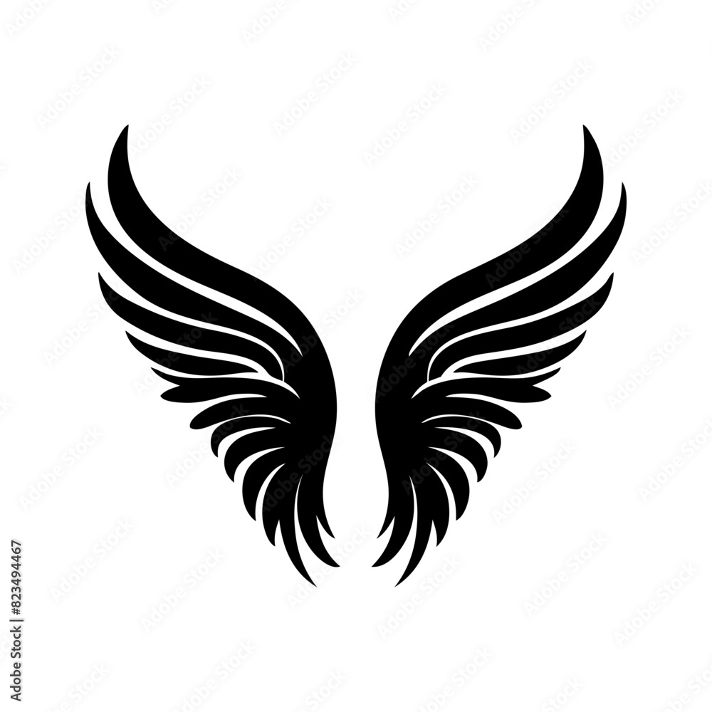 Fototapeta premium angel feather wings simple design Vector illustration