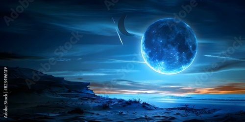 Ramadan moon sighting image. Concept Ramadan  Moon sighting  Islamic traditions  Night sky  Crescent moon