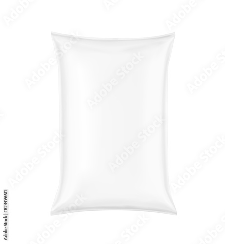 Vertical big heavy pillow bag mockup for potting soil, chemical products. Hight realistic illustration can be use for template your design, promo, adv. EPS10.