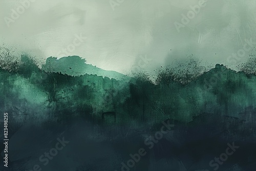 Digital artwork of dark green background with a dark blue background