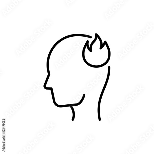 Burnout outline icons, minimalist vector illustration ,simple transparent graphic element .Isolated on white background