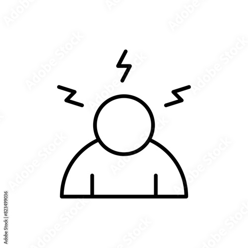 Anxiety outline icons, minimalist vector illustration ,simple transparent graphic element .Isolated on white background