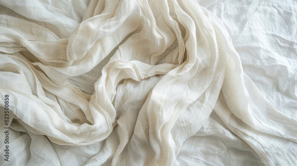 soft white fabric with wrinkled texture cozy unmade bed sheets closeup photograph soft white fabric with wrinkled texture cozy unmade bed sheets closeup photograph