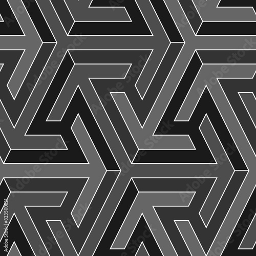 Ethnic pattern. Geometric background. Tribal wallpaper. Figures image. Folk backdrop. Mosaics motif. Digital paper, web design, textile print. Seamless ornament. Vector art work