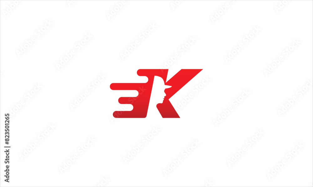 Monogram k courier send packet logistic delivery man minimal logo template for gym sport technology website design application icon Monogram k courier send packet logistic delivery man minimal logo template for gym sport technology website design application icon