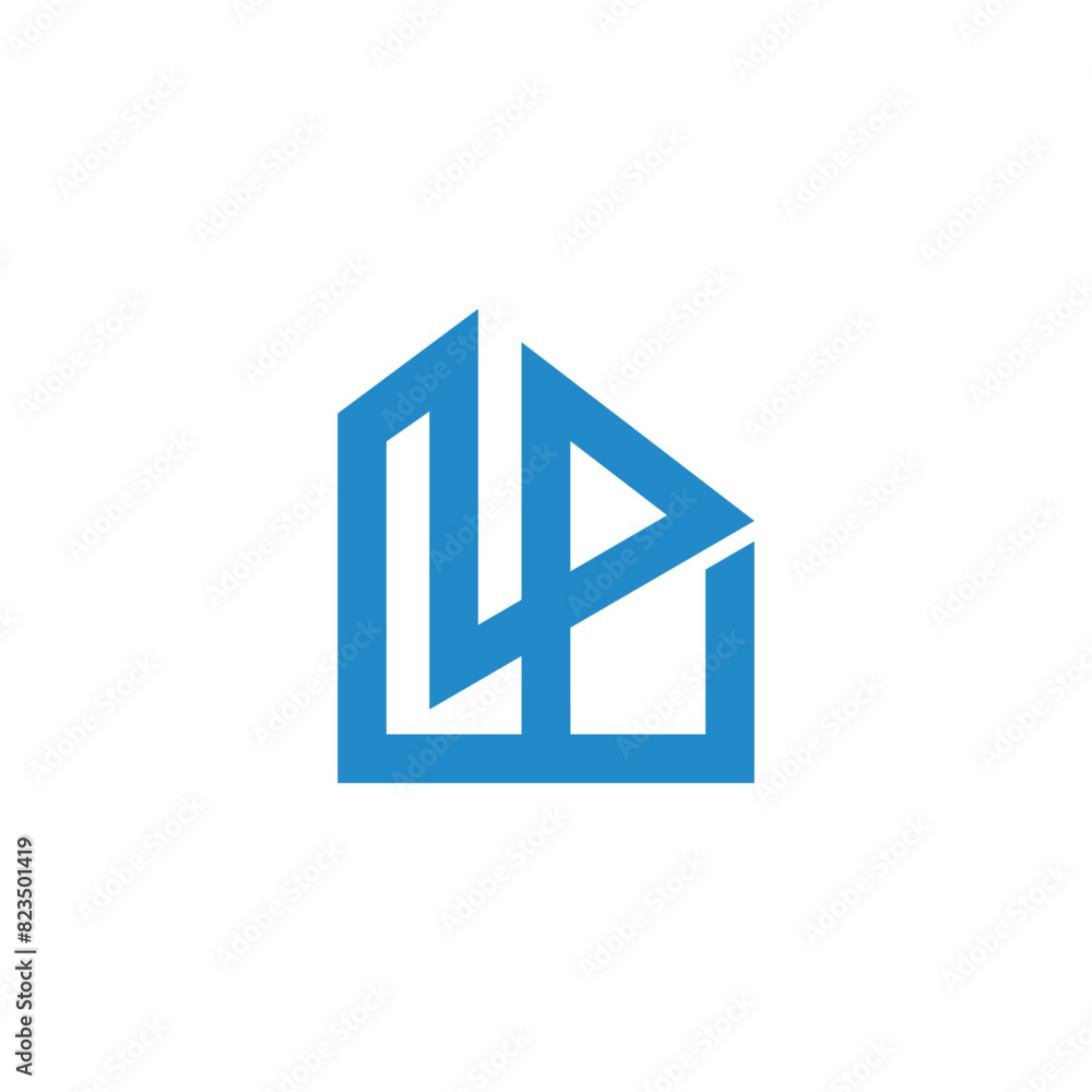letter lp triangles simple construction line logo vector letter lp triangles simple construction line logo vector