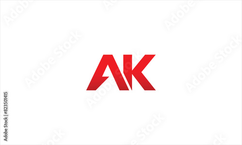 Monogram a k ak ka minimal logo template for gym sport technology website design application icon photo