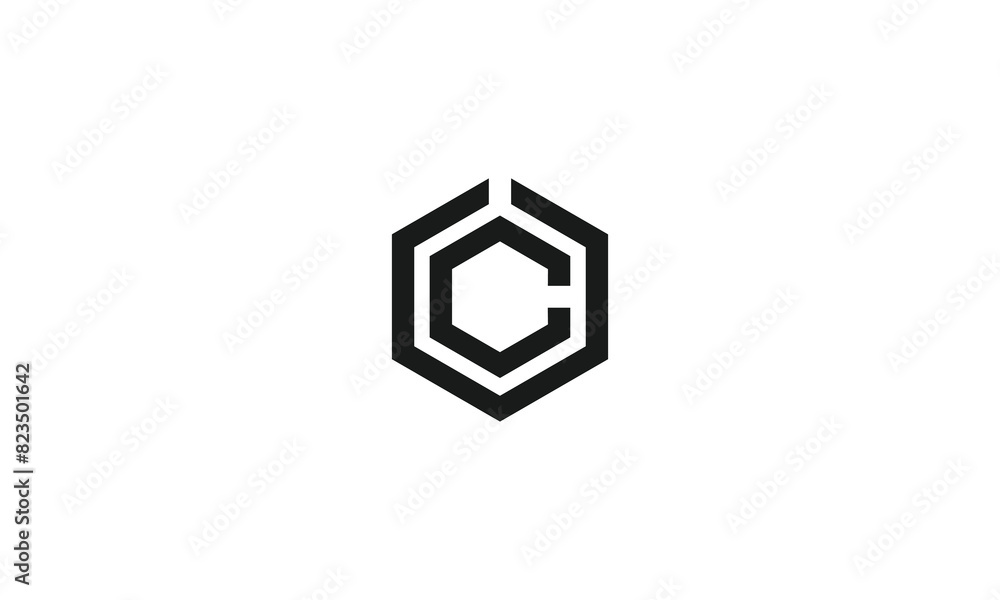 Monogram c u cu uc hexagon logo template for gym sport technology website design application icon Monogram c u cu uc hexagon logo template for gym sport technology website design application icon
