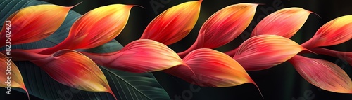 Heliconia A 3D illustration of Heliconia with its bright red and yellow bracts photo