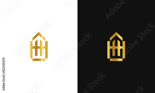monogram h hh hhh home initial logo for building hotel mortgage resort villa 