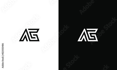 Monogram a g c ac ca ag ga casual futuristic logo template for gym sport technology internet web design graphic personal branding