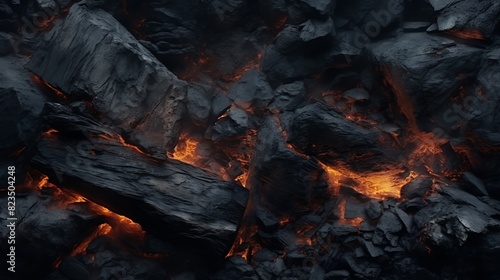 Abstract background of ashes and burnt coal for barbecue